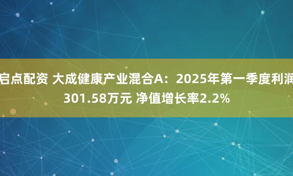启点配资 大成健康产业混合A：2025年第一季度利润301.58万元 净值增长率2.2%
